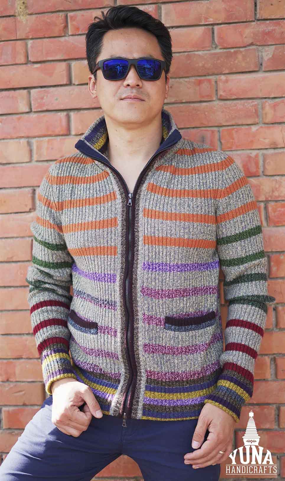 Mens Cashmere Sweater With Zipper