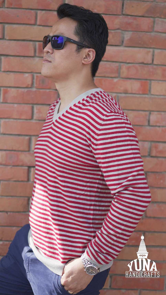 Mens Cashmere V Neck Sweater