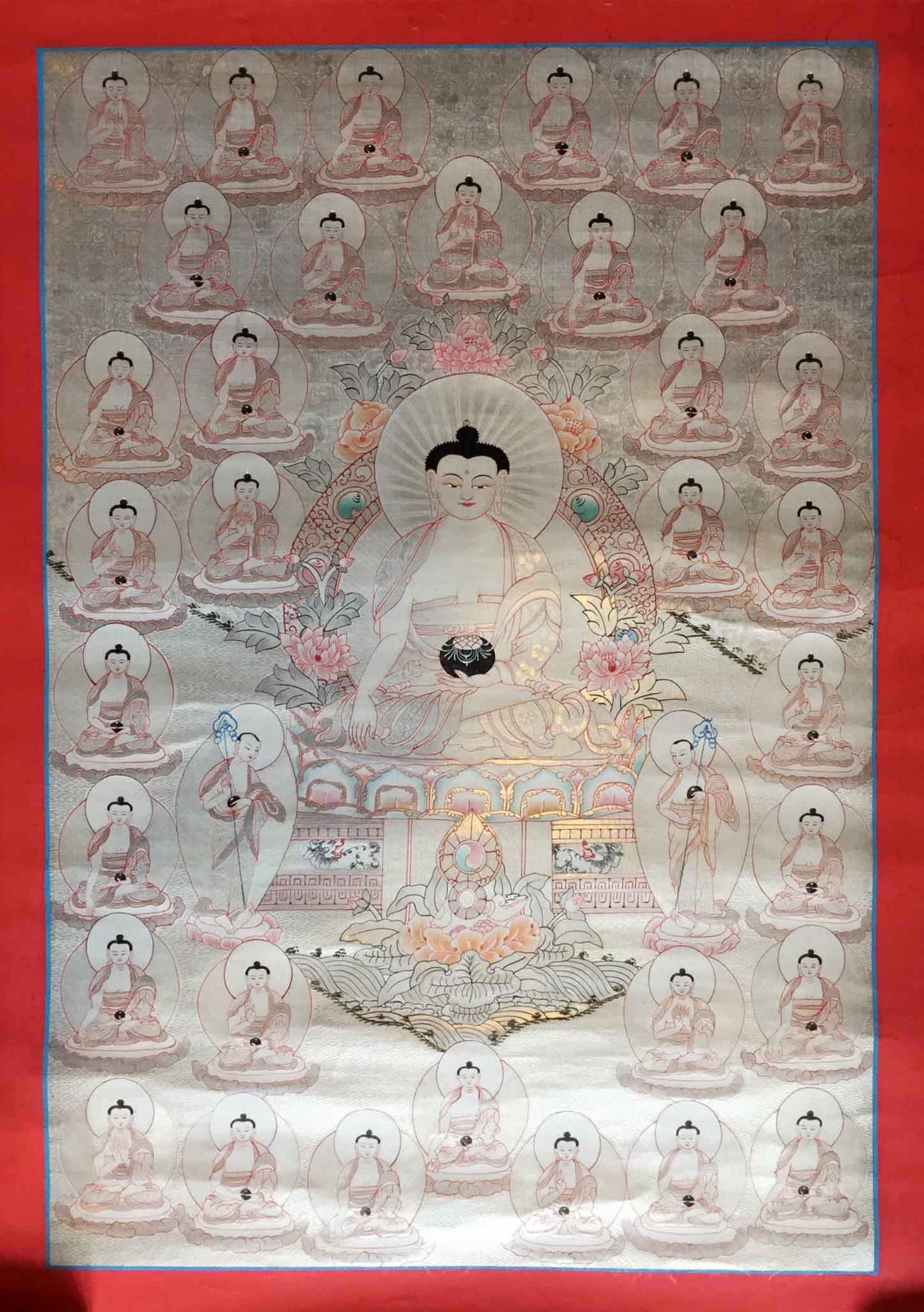 35 Buddhas Of Confession On Silver