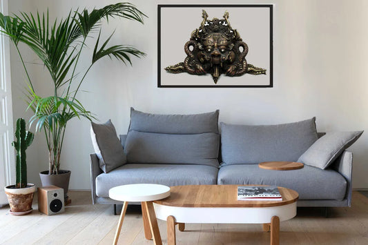 Wall Hanging Metal Chhepu Mask