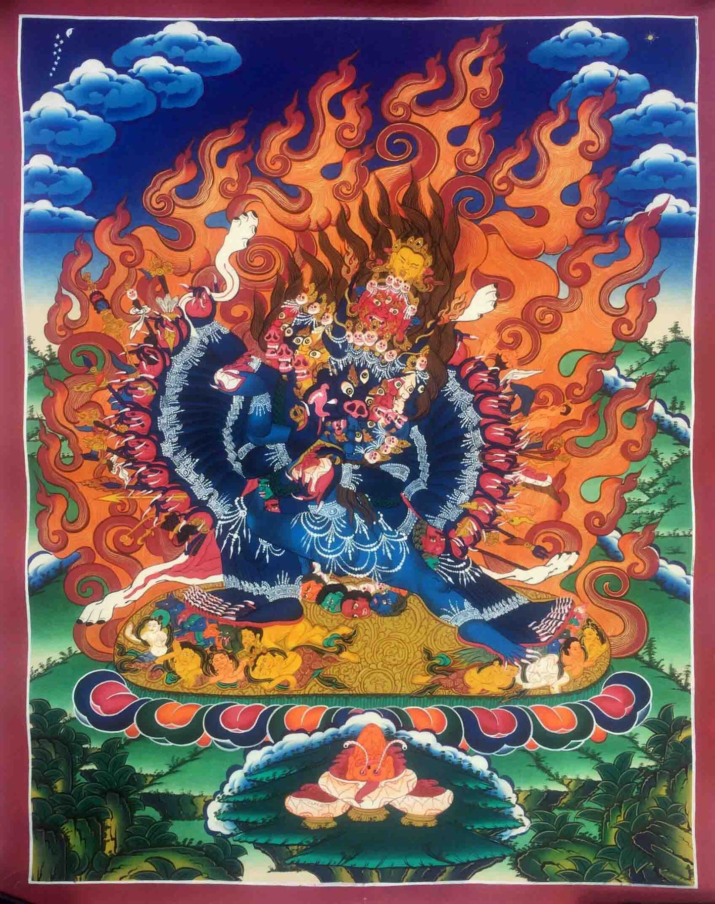 Yamantaka Vajrabhairava Thankga Painting