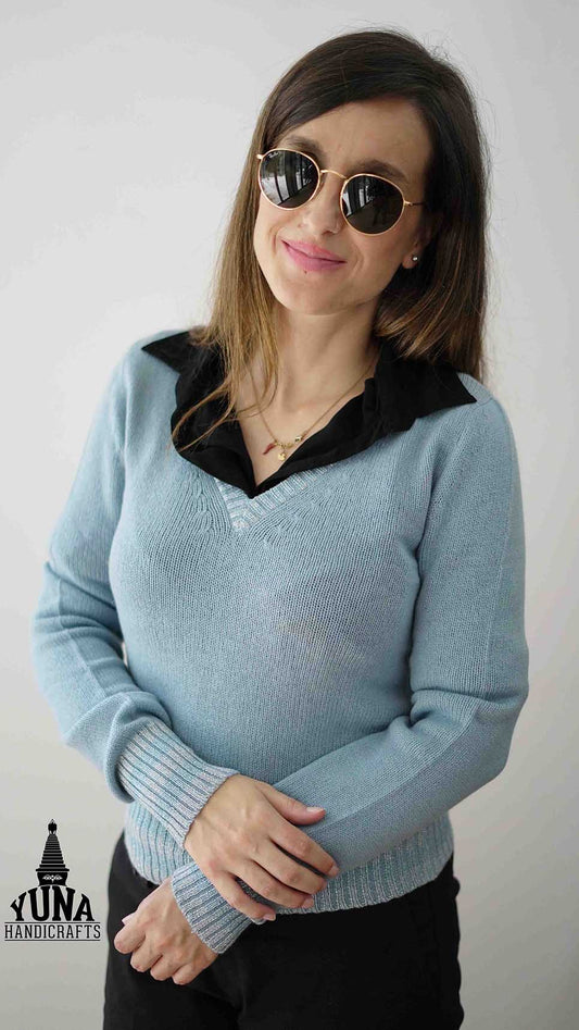 V Neck Cashmere Sweater Womens