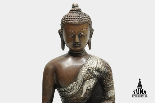 Silver Plated Shakyamuni Buddha Statue