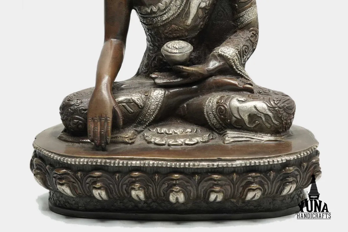Silver Plated Shakyamuni Buddha Statue