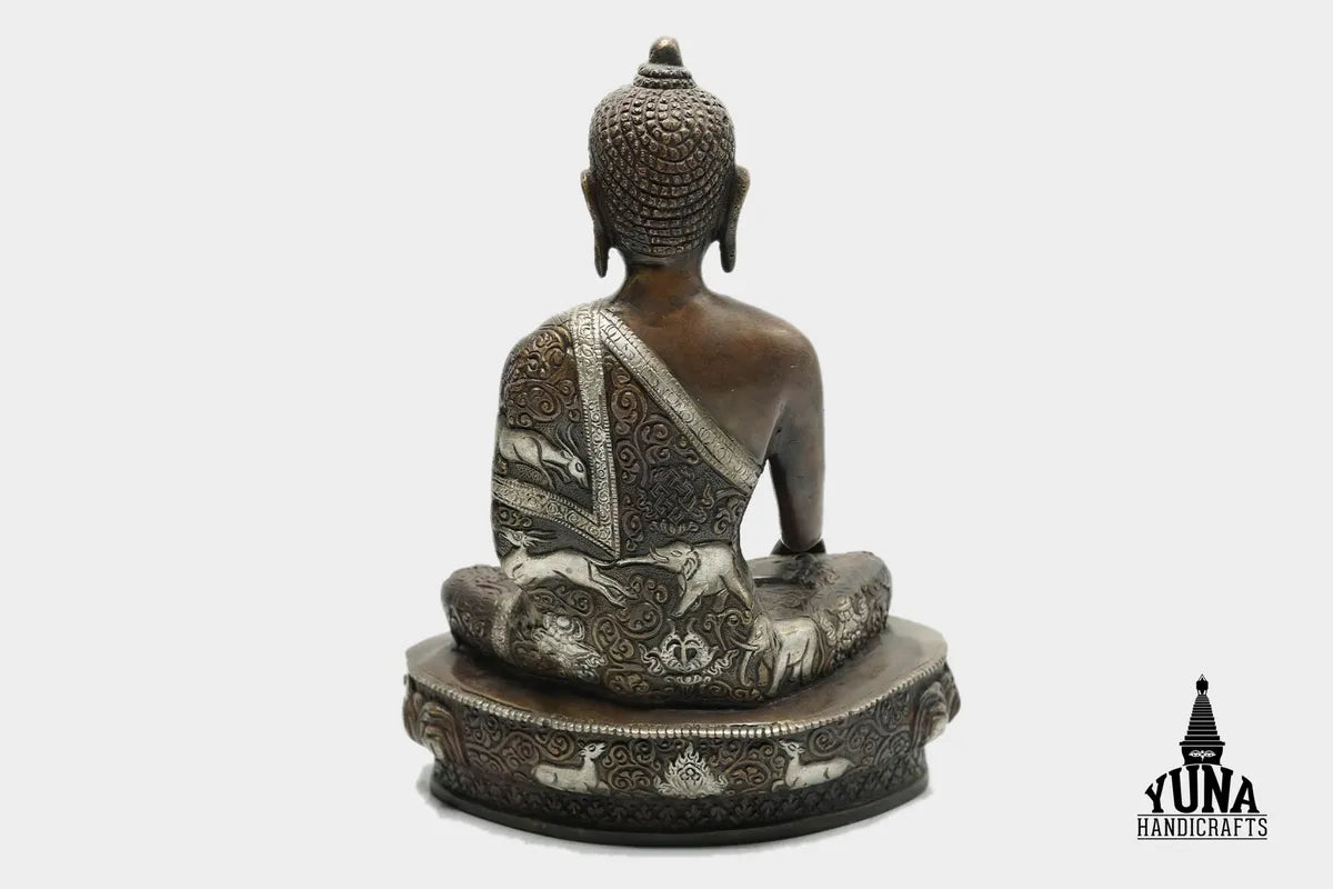 Silver Plated Shakyamuni Buddha Statue
