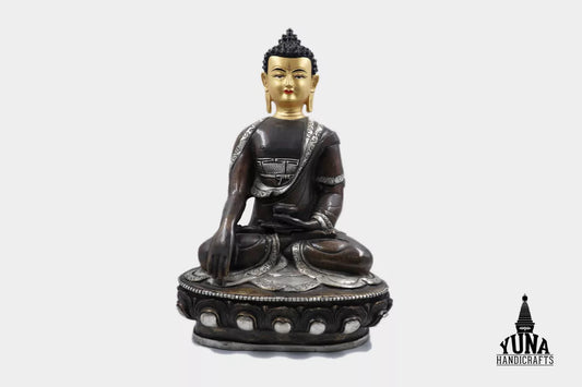 Silver Plated Shakyamuni Statue