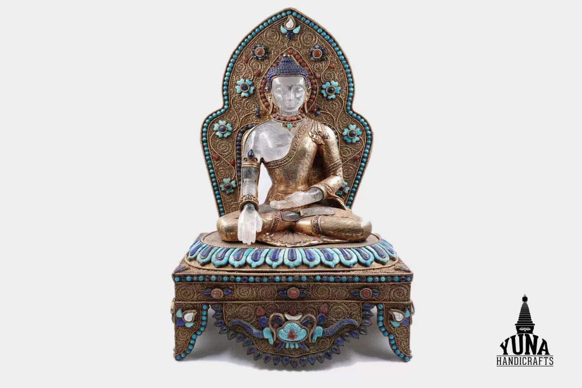 Crystal Buddha Shakyamuni Statue