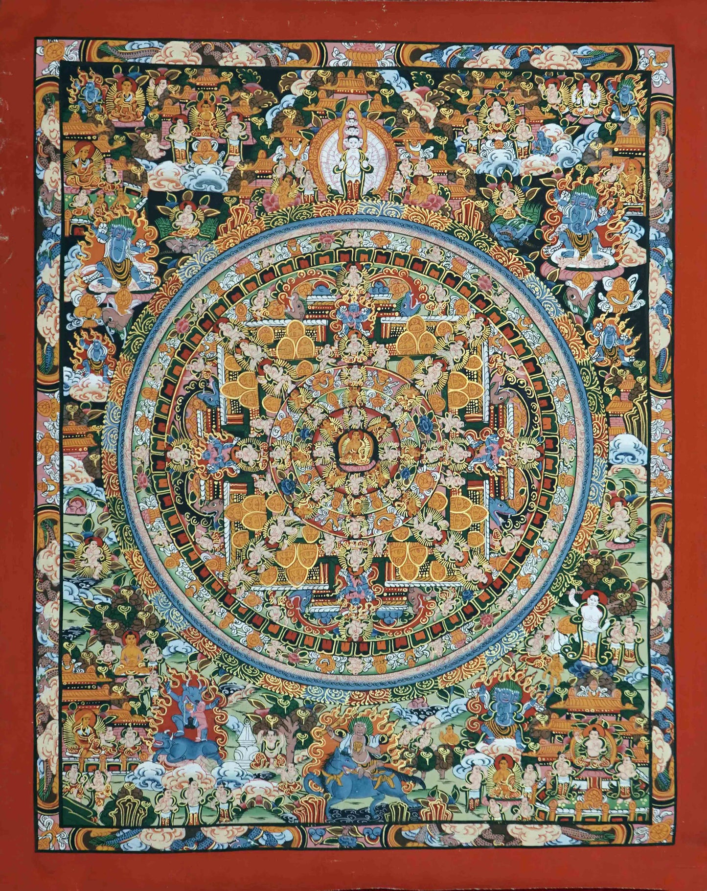 Teaching Buddha Mandala Thangka Painting