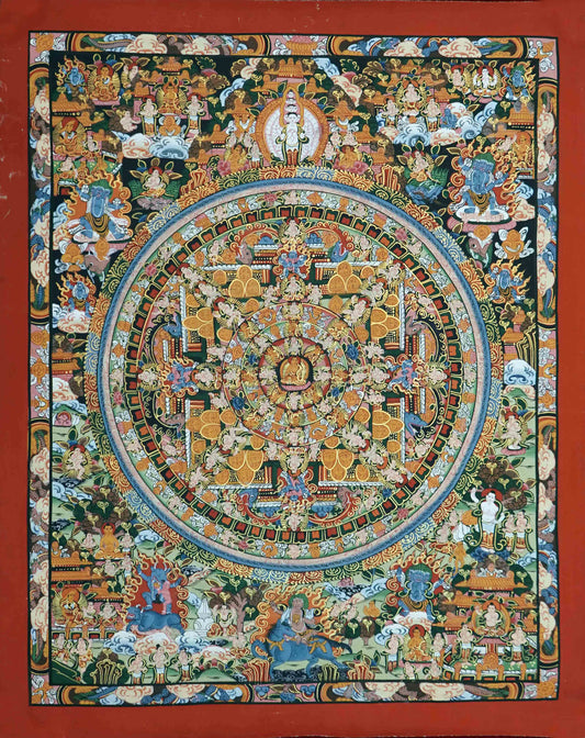 Teaching Buddha Mandala Thangka Painting