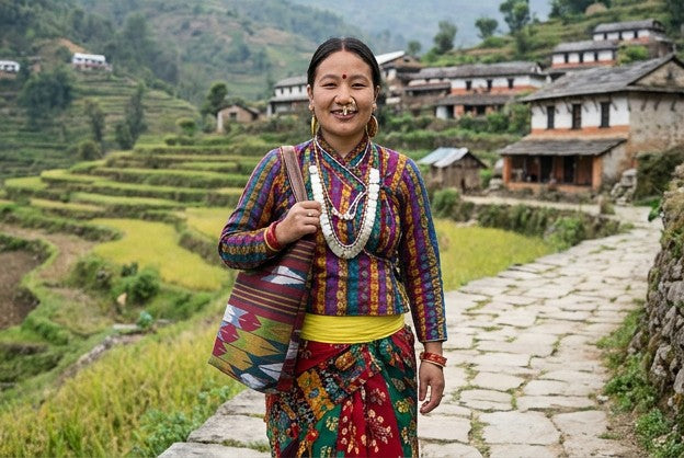 Dhaka Tote Bag handmade in Nepal