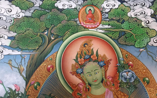 Tara Green Bodhisattva Thangka Painting