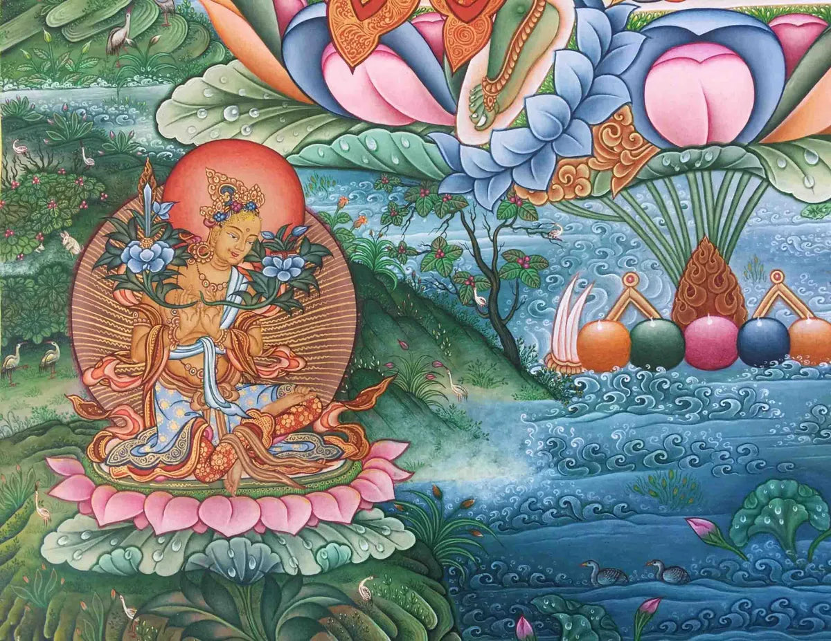 Tara Green Bodhisattva Thangka Painting