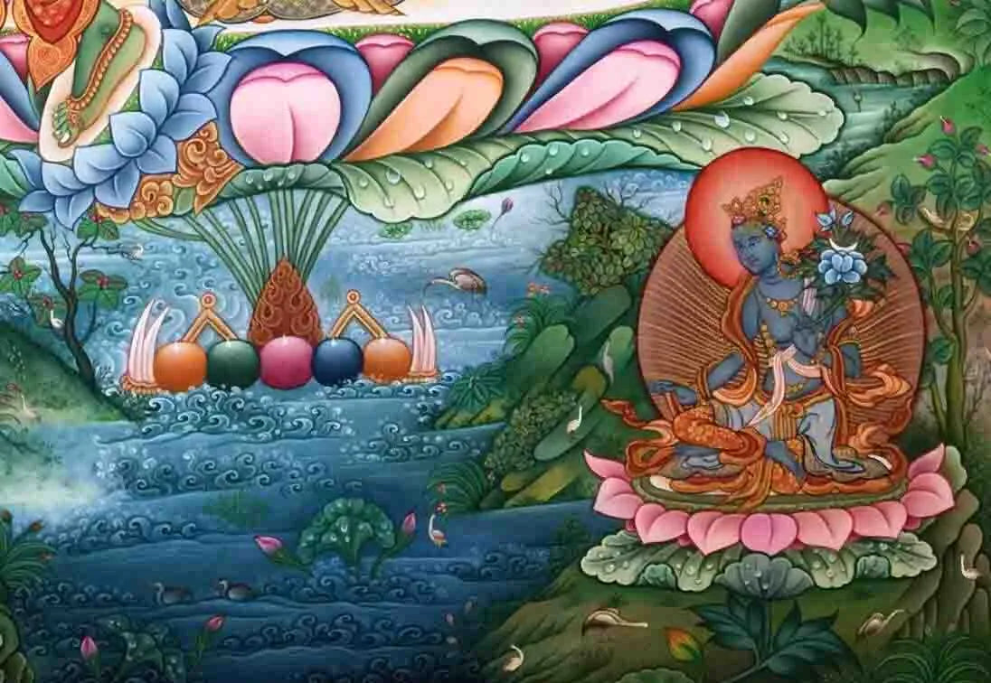 Tara Green Bodhisattva Thangka Painting