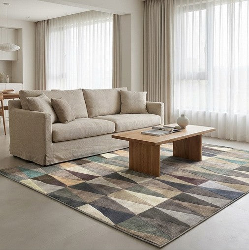 Scandinavian style hand-knotted area rug from Nepal