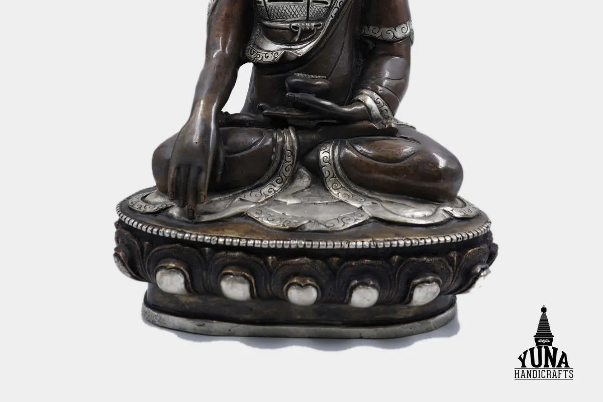 Silver Plated Shakyamuni Statue
