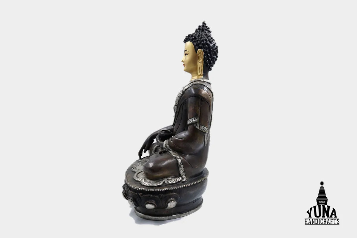 Silver Plated Shakyamuni Statue