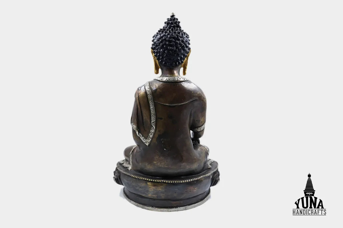 Silver Plated Shakyamuni Statue