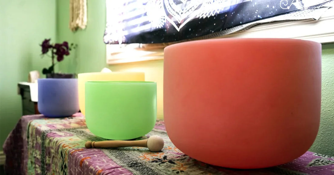 crystal singing bowls with mallet