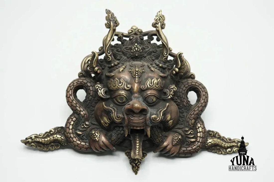 Wall Hanging Metal Chhepu Mask: Explore the Powerful Guardian Symbol of Nepalese Art