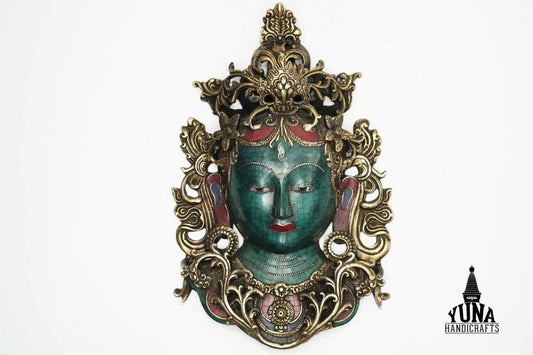 Goddess White Tara Colored Mask: A Radiant Expression of Himalayan Art and Compassion