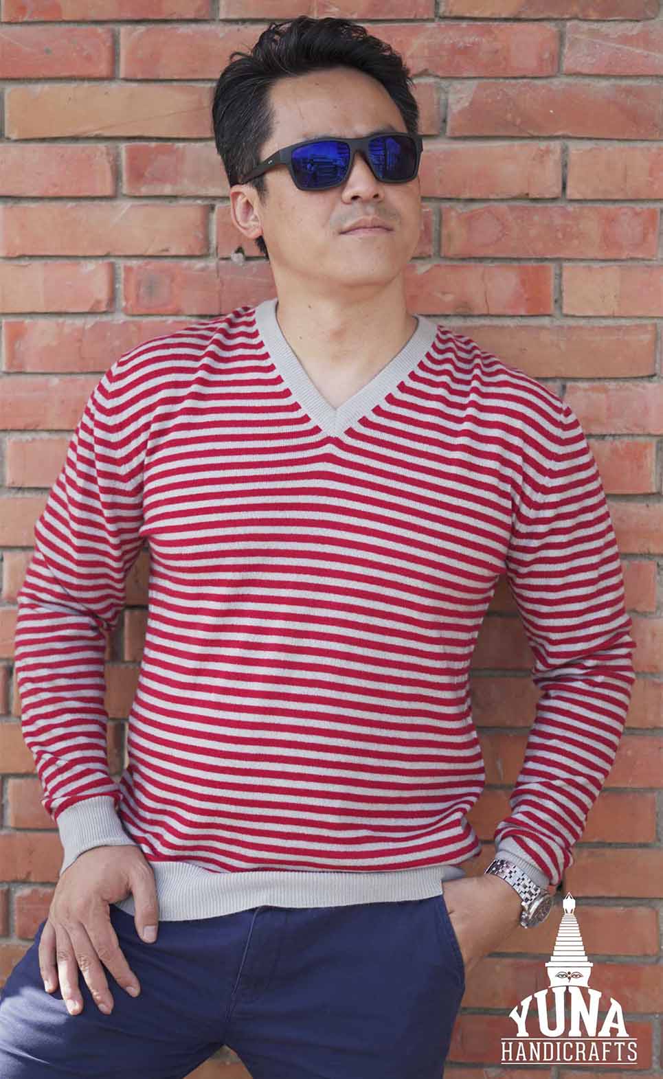 Mens Cashmere V Neck Sweater