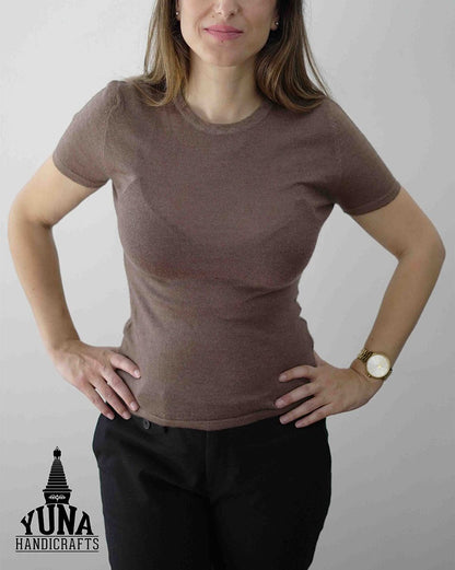 Brown Cashmere Top For Women