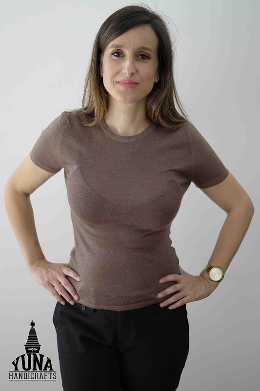 Brown Cashmere Top For Women