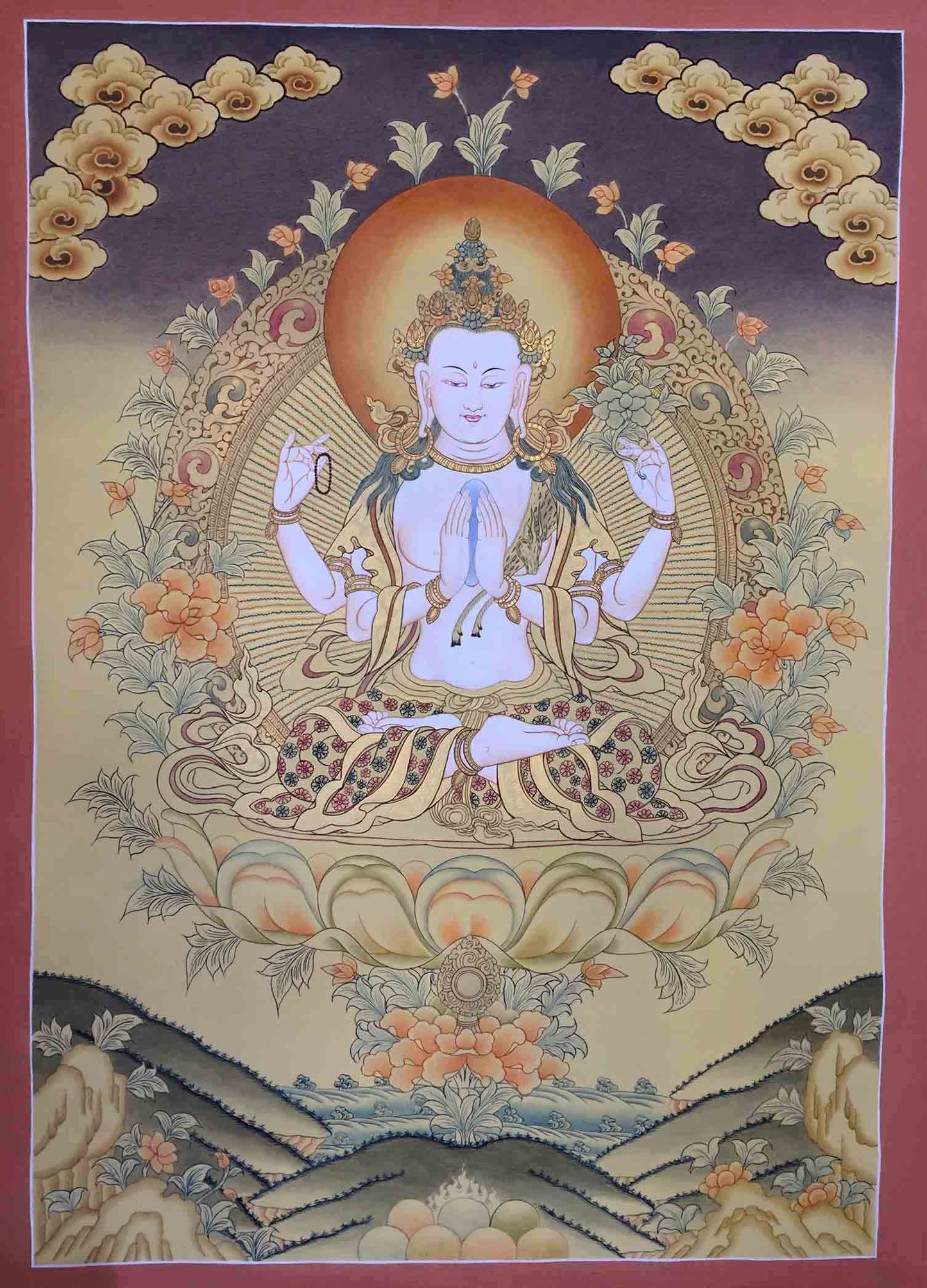 Buddha Chenrezig Thangka Painting