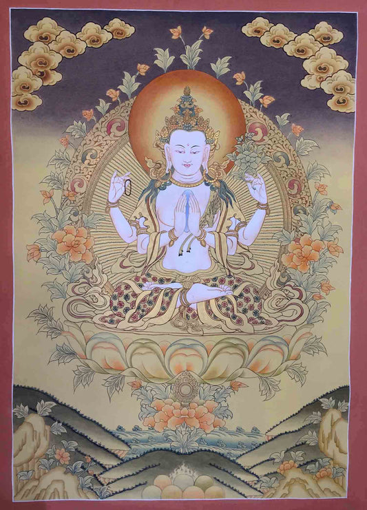 Buddha Chenrezig Thangka Painting