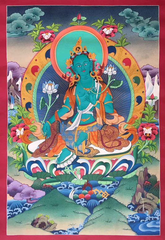 Green Tara Buddha Thangka