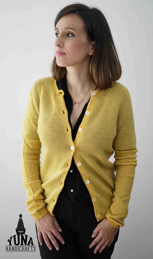 Round Neck Cashmere Cardigan Women