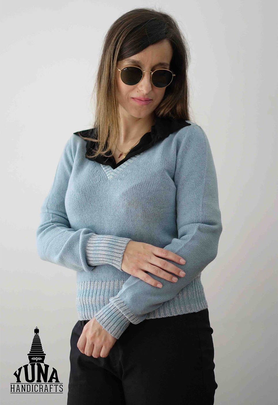 V Neck Cashmere Sweater Womens