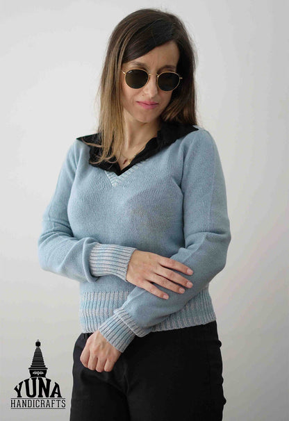 V Neck Cashmere Sweater Womens