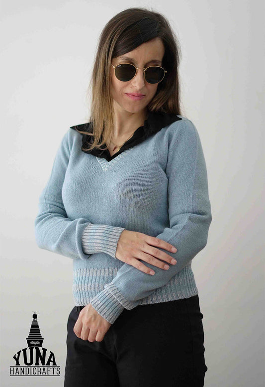 V Neck Cashmere Sweater Womens