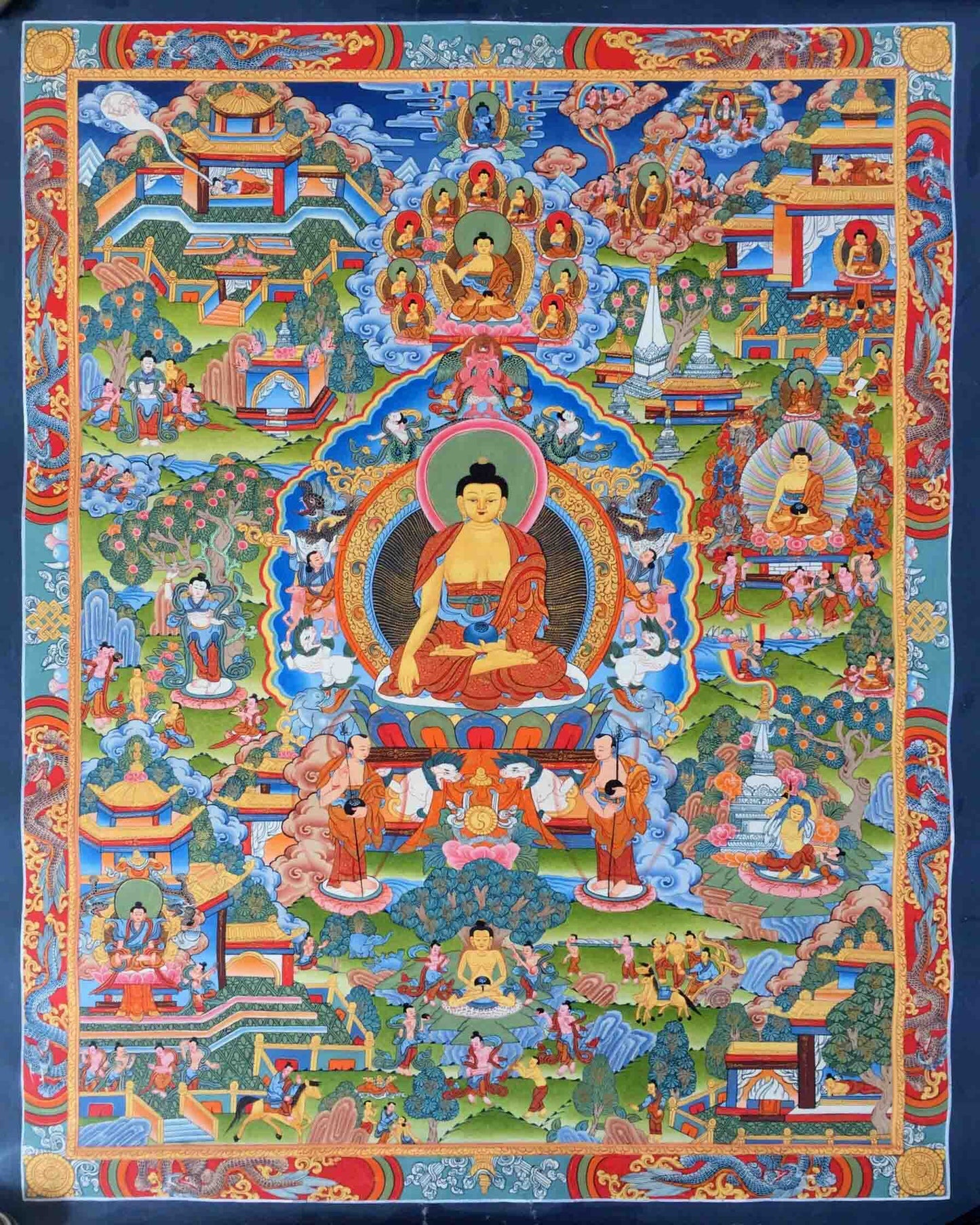 Life Of Shakyamuni Buddha Thangka Painting