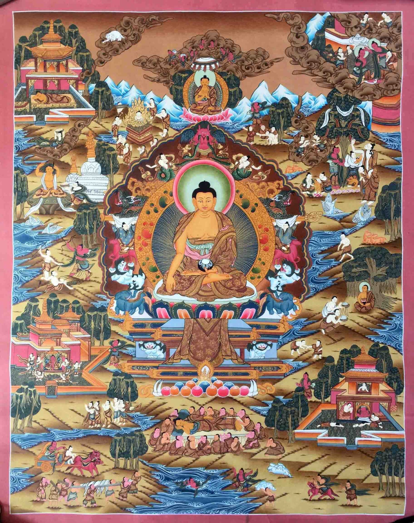 Life Of Buddha Thangka Painting