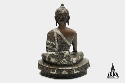 Silver Plated Shakyamuni Buddha Statue