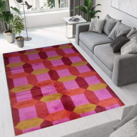 Pink Square Nepali Carpet
