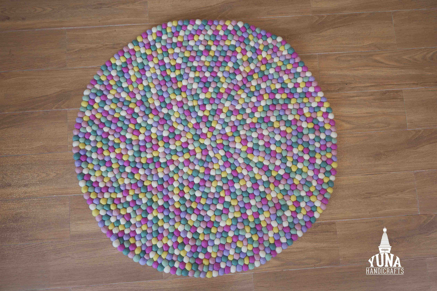 Felt Ball Rug Round