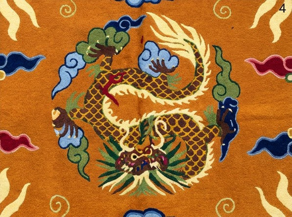 5 Dragon design Tibetan Rug from Nepal