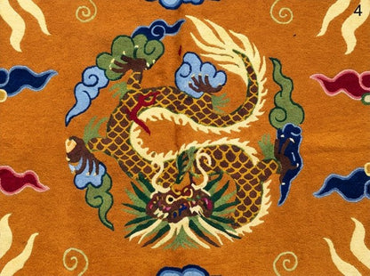 5 Dragon design Tibetan Rug from Nepal