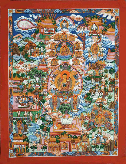 Buddha's Life Story Thangka
