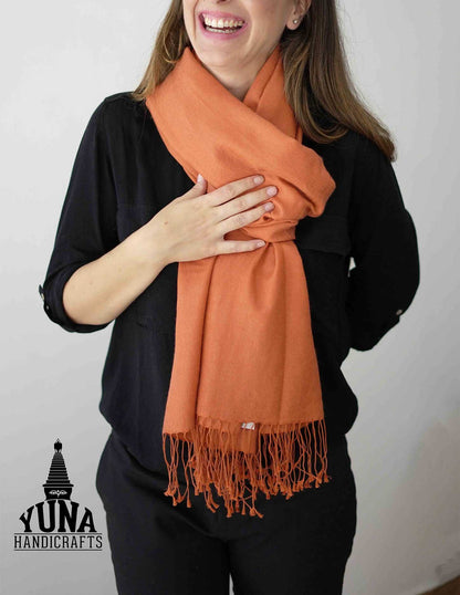 Orange Cashmere Shawl Women