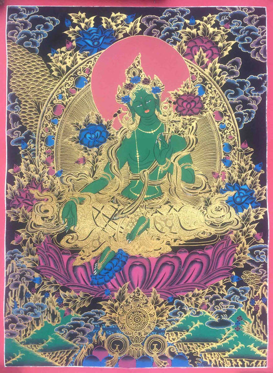 Green Tara Goddess Thangkas