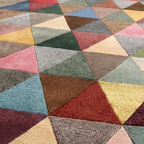 contemporary geometric area rug from Nepal