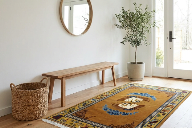 Black-Necked Crane Tibetan Rug