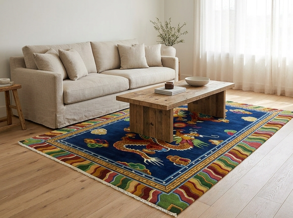 Dragon Area Rug From Tibet