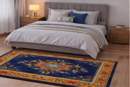 floral design Tibetan rug handmade Nepal