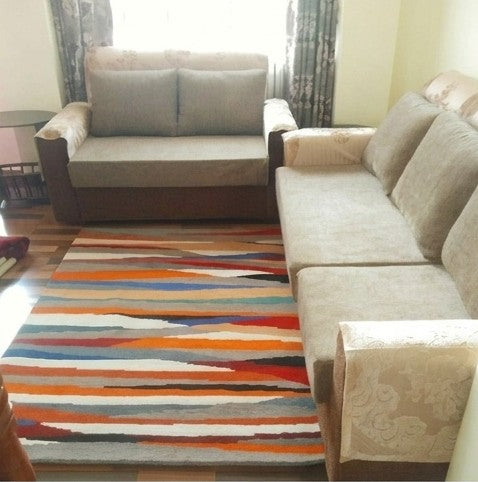 minimalist handwoven scandinavian wool area rug