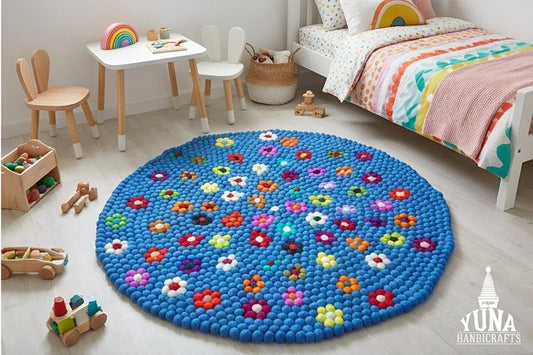 non-toxic nursery felt ball rug